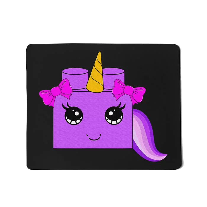 Unicorn Lover Master Builder Block Brick Building Girl Mousepad