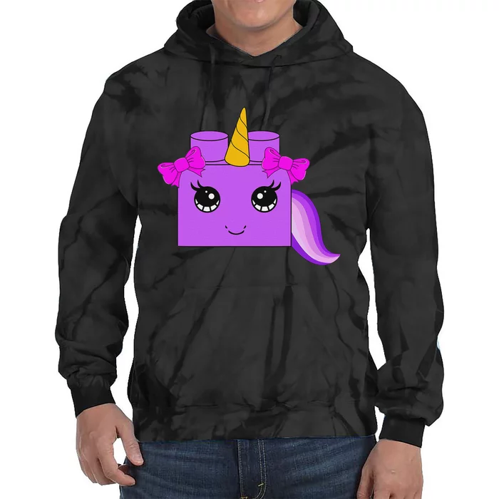 Unicorn Lover Master Builder Block Brick Building Girl Tie Dye Hoodie