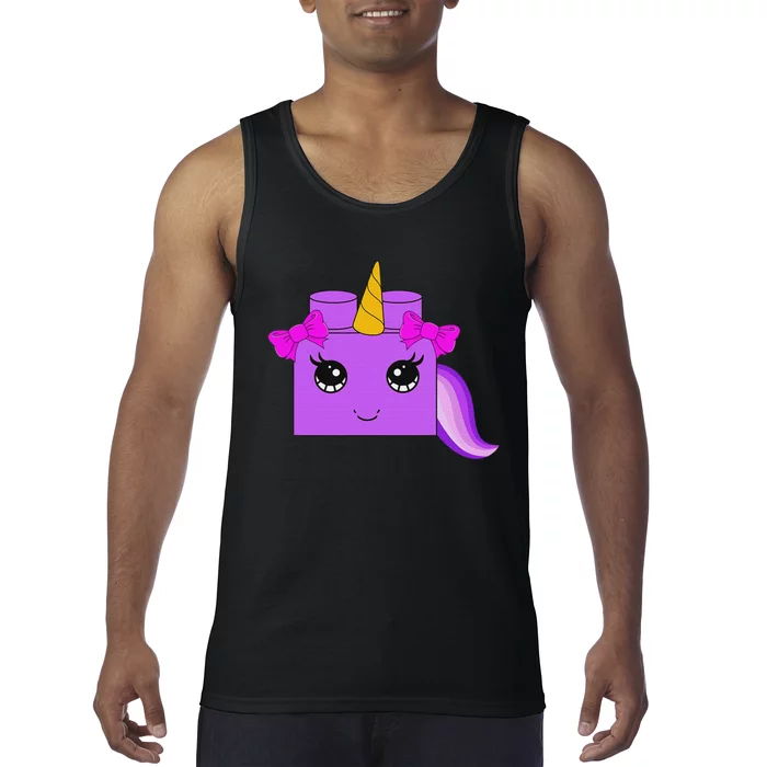 Unicorn Lover Master Builder Block Brick Building Girl Tank Top