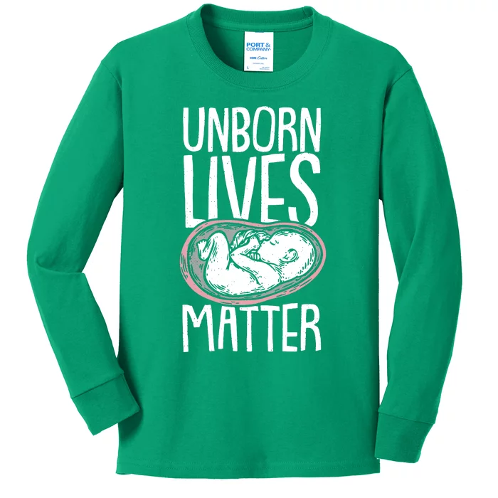 Unborn Lives Matter Anti Abortion Conservative Pro Life Kids Long Sleeve Shirt