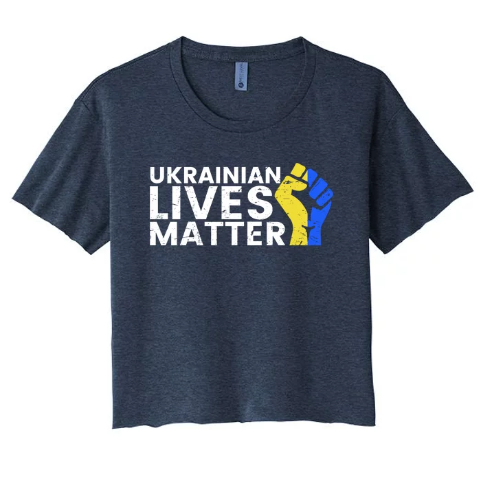 Ukrainian Lives Matter Stand With Ukraine Pray Support Women's Crop Top Tee