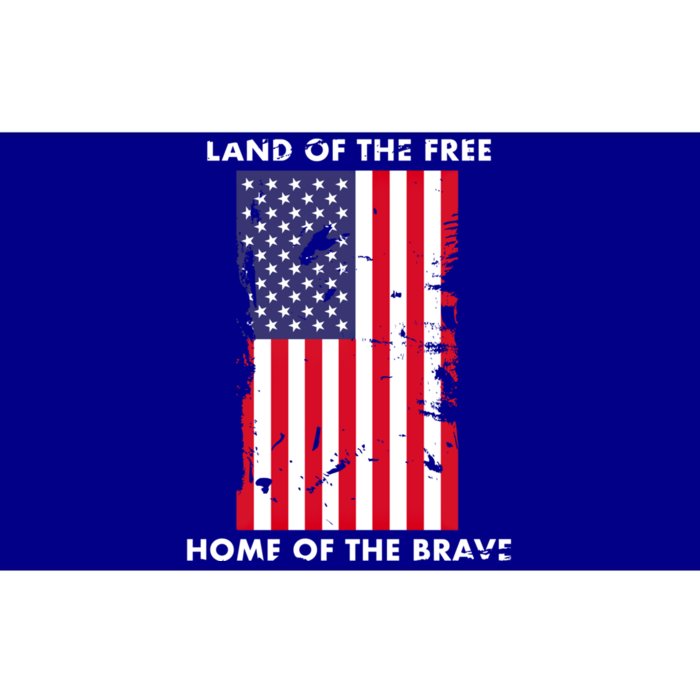 Usa Land Of The Free Home Of The Brave Flag America Funny Gift Bumper Sticker