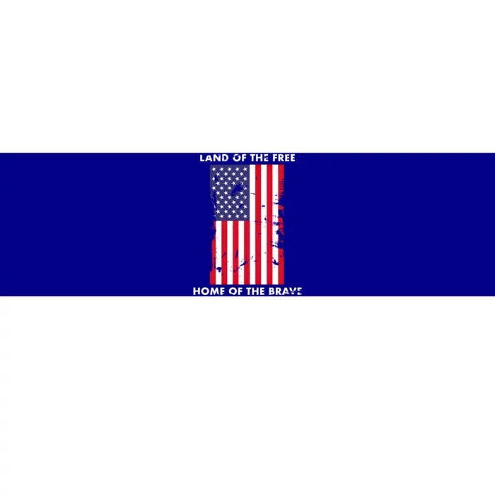 Usa Land Of The Free Home Of The Brave Flag America Funny Gift Bumper Sticker