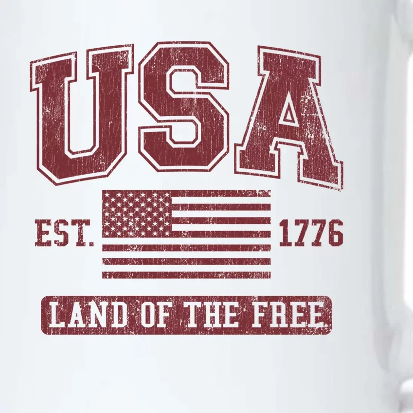 Usa Land Of The Free Maroon Graphic Gift Black Color Changing Mug