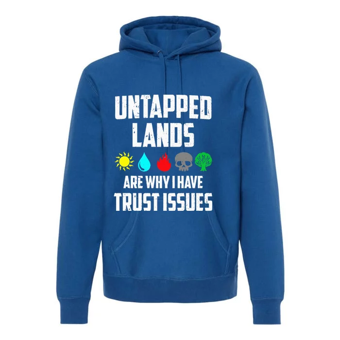 Untapped Lands Trust Issues Magic Funny Geek TCG Classic Fit Short Sleeve Black Premium Hoodie