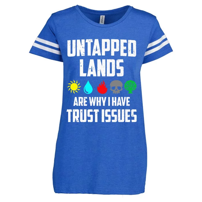 Untapped Lands Trust Issues Magic Funny Geek TCG Classic Fit Short Sleeve Black Enza Ladies Jersey Football T-Shirt