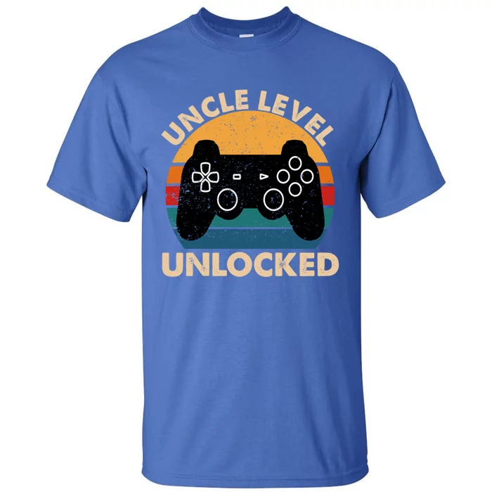 Uncle Level Unlocked Leveled Up To Uncle Retro Video Gamer Gift Tall T-Shirt