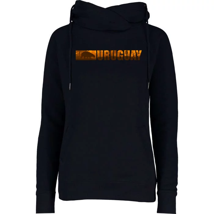 Uruguay Logo Womens Funnel Neck Pullover Hood