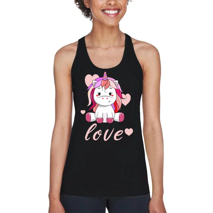 Unicorn Love Valentine Women's Racerback Tank