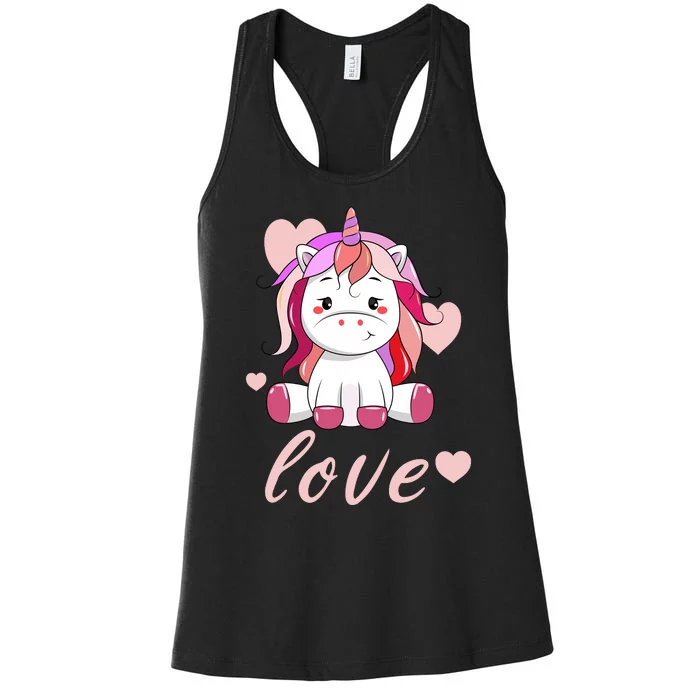 Unicorn Love Valentine Women's Racerback Tank