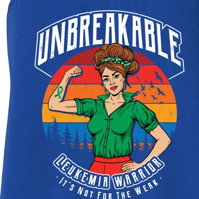 Unbreakable Leukemia Warrior Sunset Gift Women's Racerback Tank