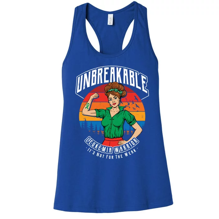 Unbreakable Leukemia Warrior Sunset Gift Women's Racerback Tank