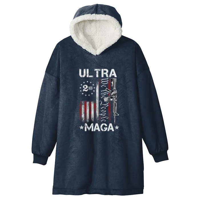 Ultra Maga 1776 2022 The Great Maga King Trump 2024 Hooded Wearable Blanket