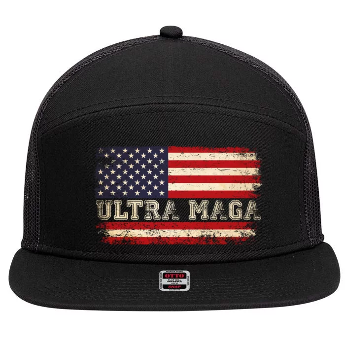 Ultra MAGA 2024 7 Panel Mesh Trucker Snapback Hat