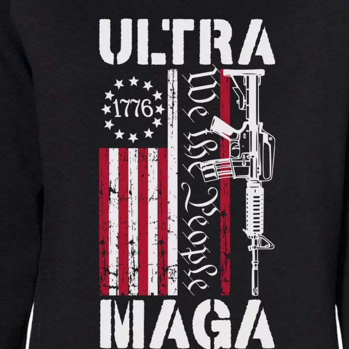 Ultra Maga 2024 American Flag Anti Joe Biden Ultra Maga Womens California Wash Sweatshirt