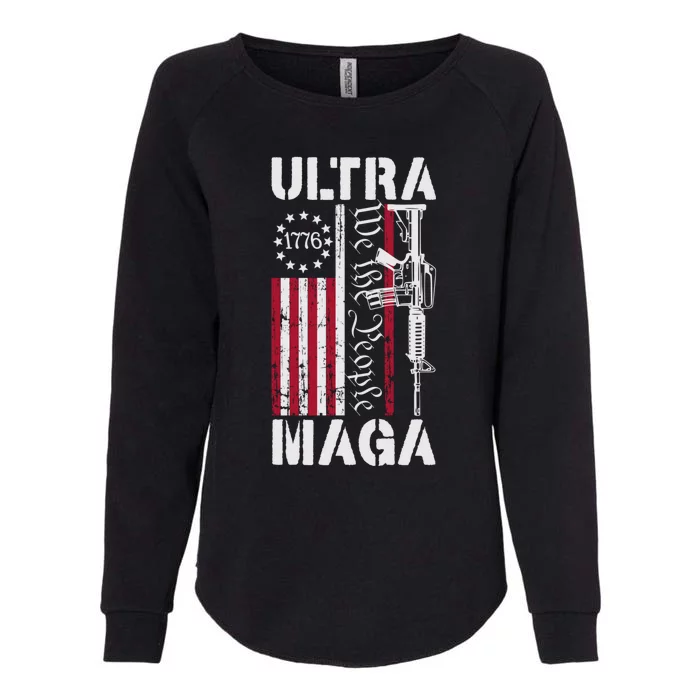 Ultra Maga 2024 American Flag Anti Joe Biden Ultra Maga Womens California Wash Sweatshirt