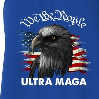 Ultra MAGA American Flag We The People Eagle 2 Women's Racerback Tank