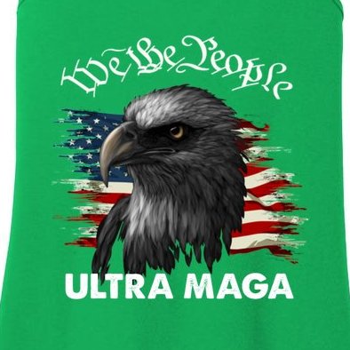 Ultra MAGA American Flag We The People Eagle 2 Ladies Essential Tank
