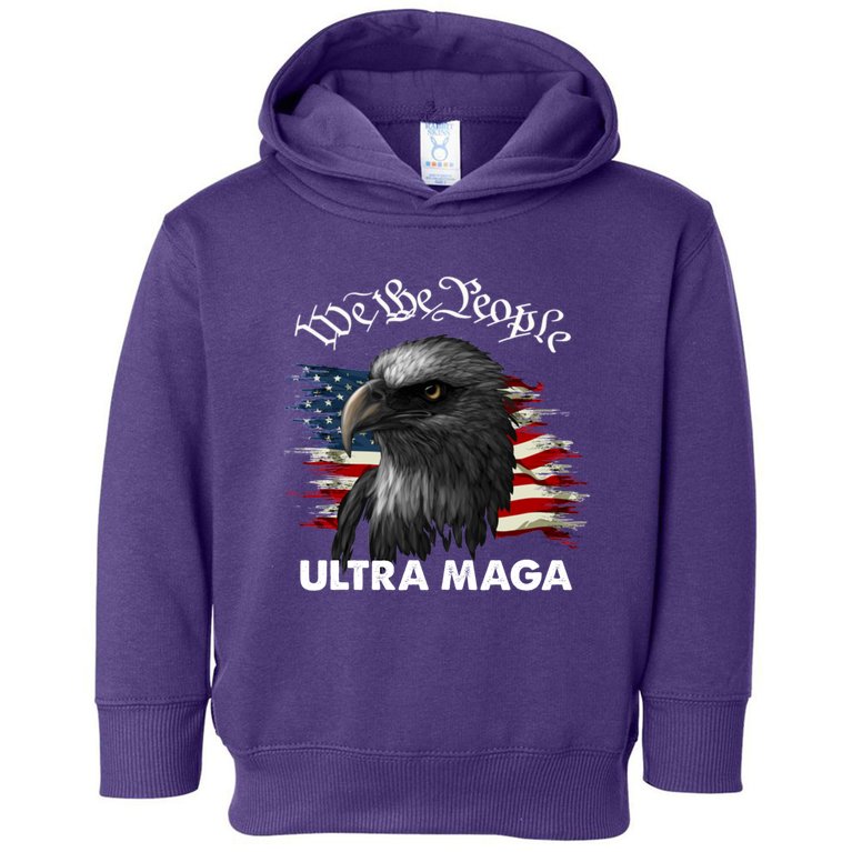 Ultra MAGA American Flag We The People Eagle 2 Toddler Hoodie