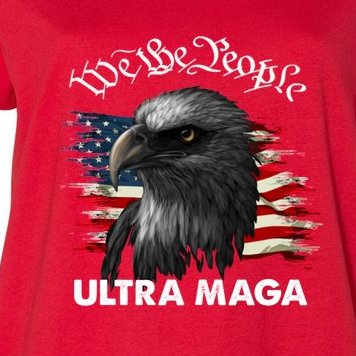 Ultra MAGA American Flag We The People Eagle 2 Women's Plus Size T-Shirt