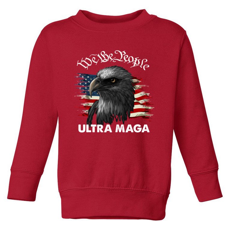Ultra MAGA American Flag We The People Eagle 2 Toddler Sweatshirt