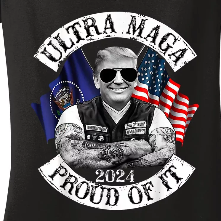 Ultra Maga And Proud Of It Trump Supporter Women's V-Neck T-Shirt