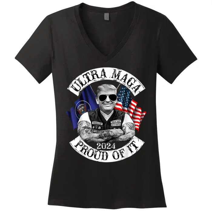 Ultra Maga And Proud Of It Trump Supporter Women's V-Neck T-Shirt