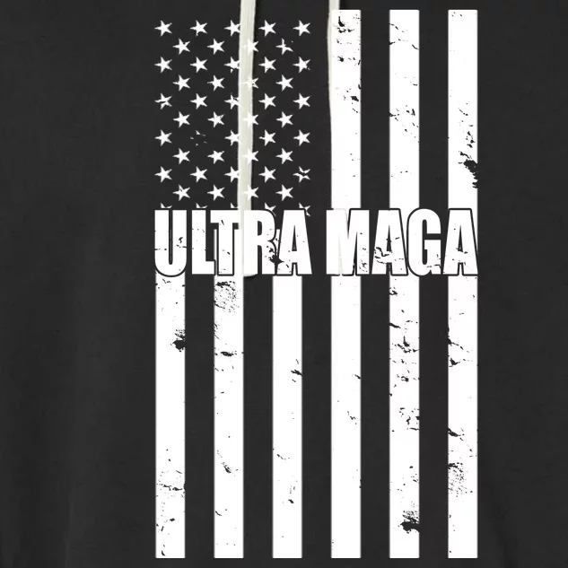 Ultra Maga American Flag Garment-Dyed Fleece Hoodie