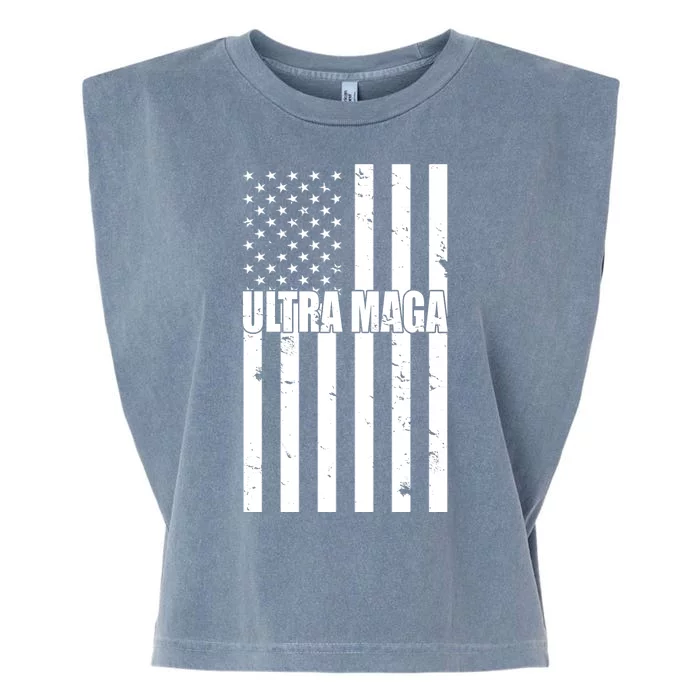 Ultra Maga American Flag Garment-Dyed Women's Muscle Tee