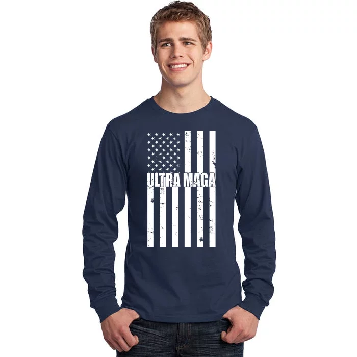 Ultra Maga American Flag Tall Long Sleeve T-Shirt