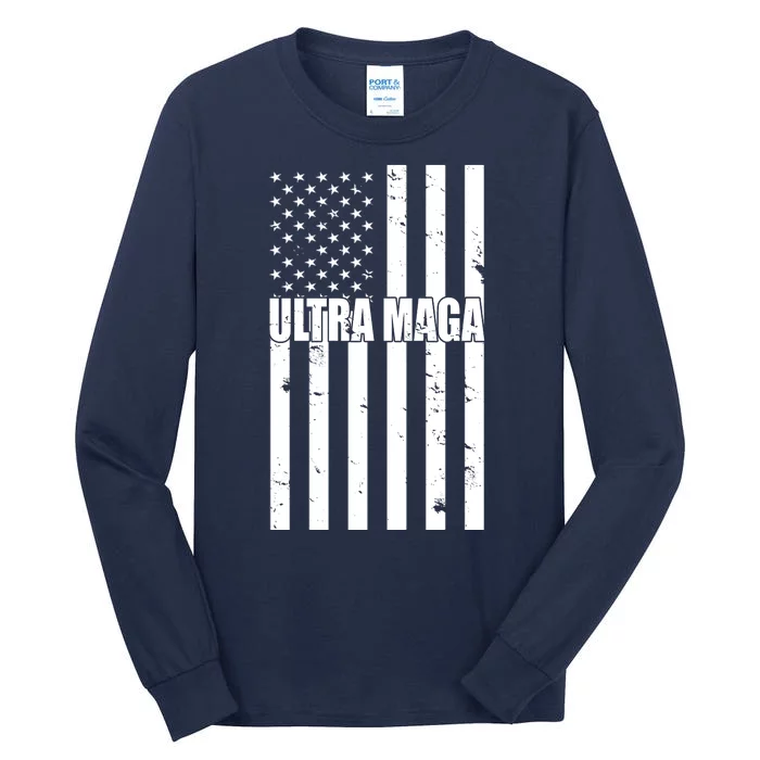 Ultra Maga American Flag Tall Long Sleeve T-Shirt