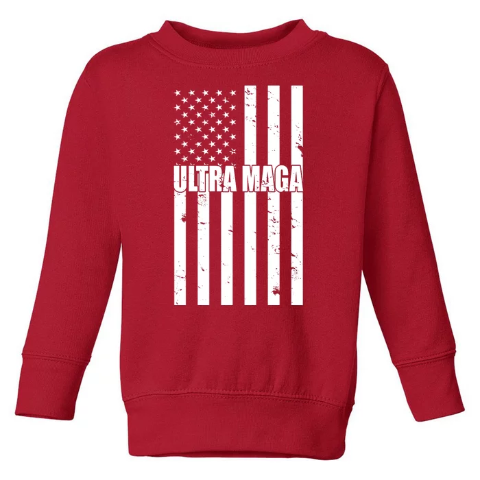 Ultra Maga American Flag Toddler Sweatshirt