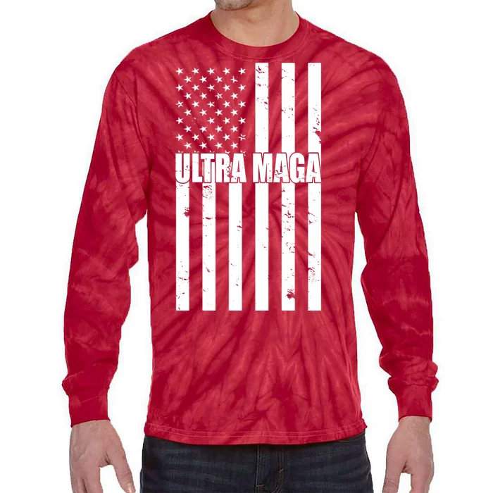 Ultra Maga American Flag Tie-Dye Long Sleeve Shirt