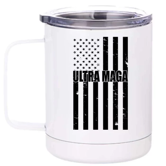 Ultra Maga American Flag Front & Back 12oz Stainless Steel Tumbler Cup