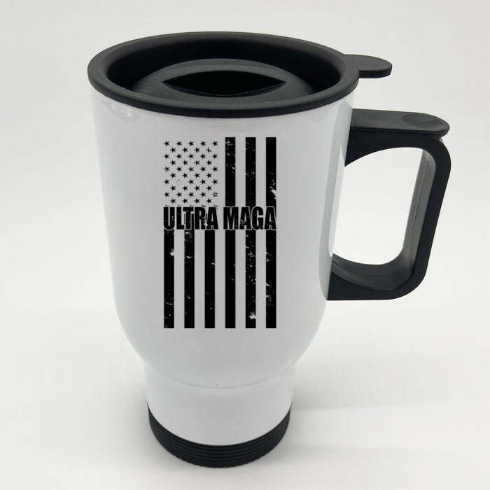 Ultra Maga American Flag Front & Back Stainless Steel Travel Mug