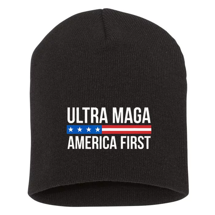 Ultra Maga America First Short Acrylic Beanie