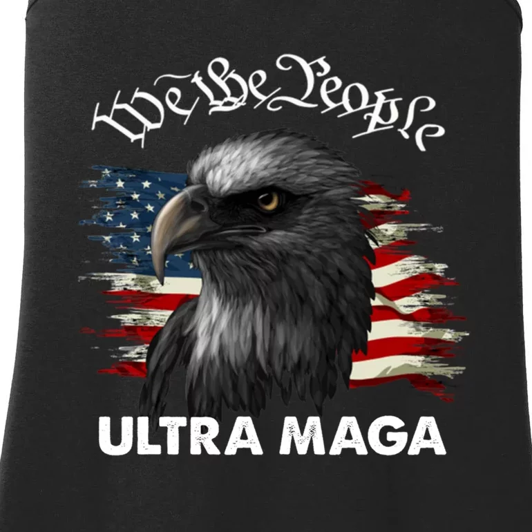 Ultra MAGA American Flag We The People Eagle Ladies Essential Tank