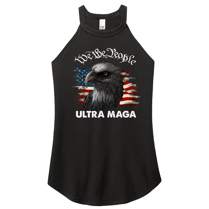 Ultra MAGA American Flag We The People Eagle Women’s Perfect Tri Rocker Tank