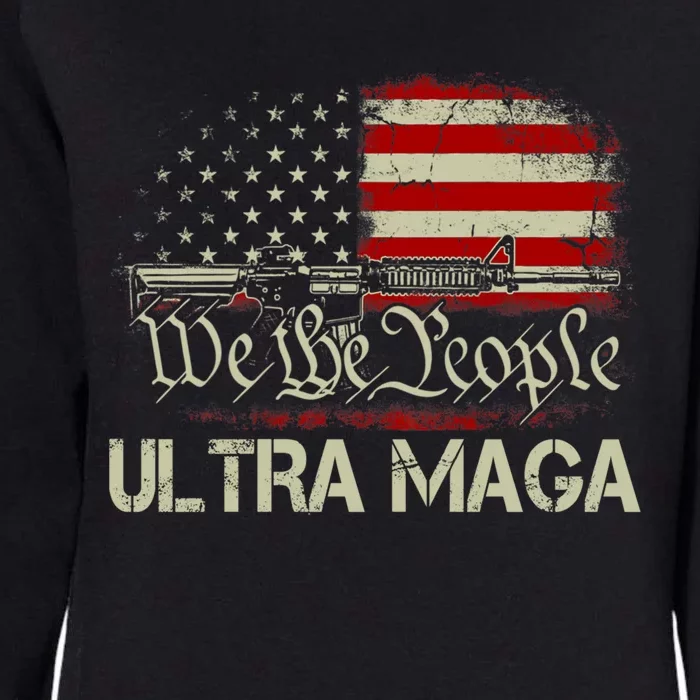 Ultra MAGA American Flag We The People 1776 Womens California Wash Sweatshirt