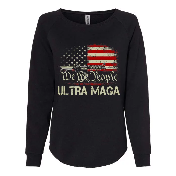 Ultra MAGA American Flag We The People 1776 Womens California Wash Sweatshirt