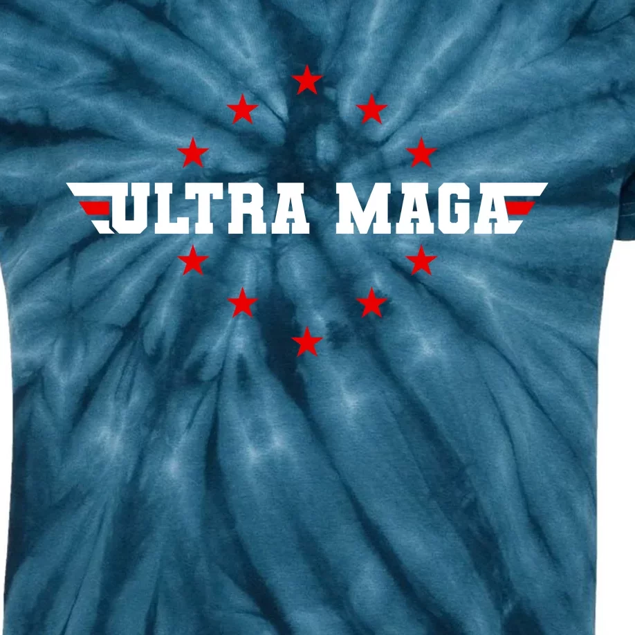 Ultra MAGA Anti Biden Parody Trump 2024 Kids Tie-Dye T-Shirt