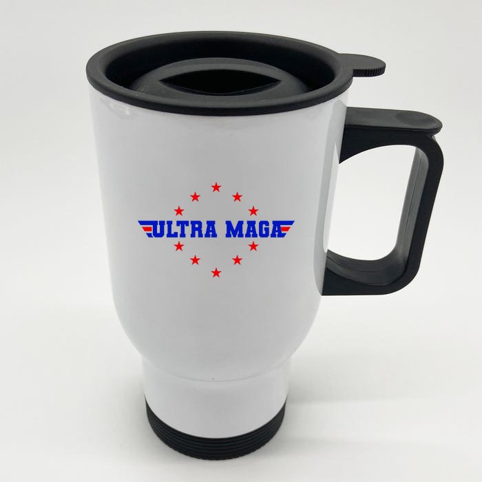 Ultra MAGA Anti Biden Parody Trump 2024 Front & Back Stainless Steel Travel Mug