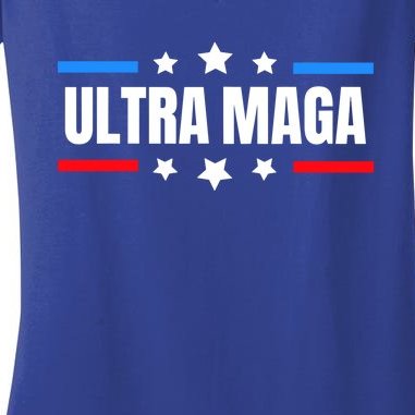 Ultra Maga American Flag Women's V-Neck T-Shirt