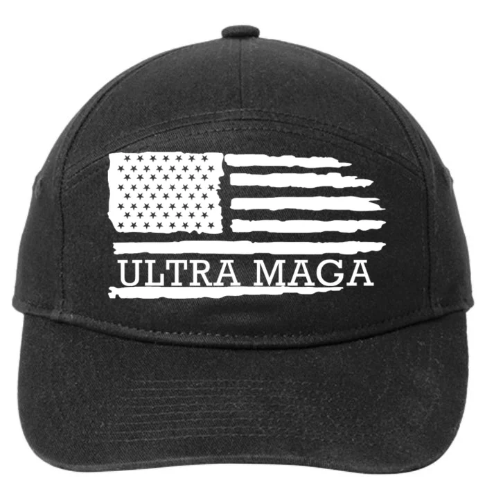 Ultra Maga American Flag Graphic 7-Panel Snapback Hat