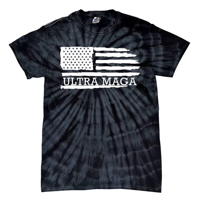 Ultra Maga American Flag Graphic Tie-Dye T-Shirt