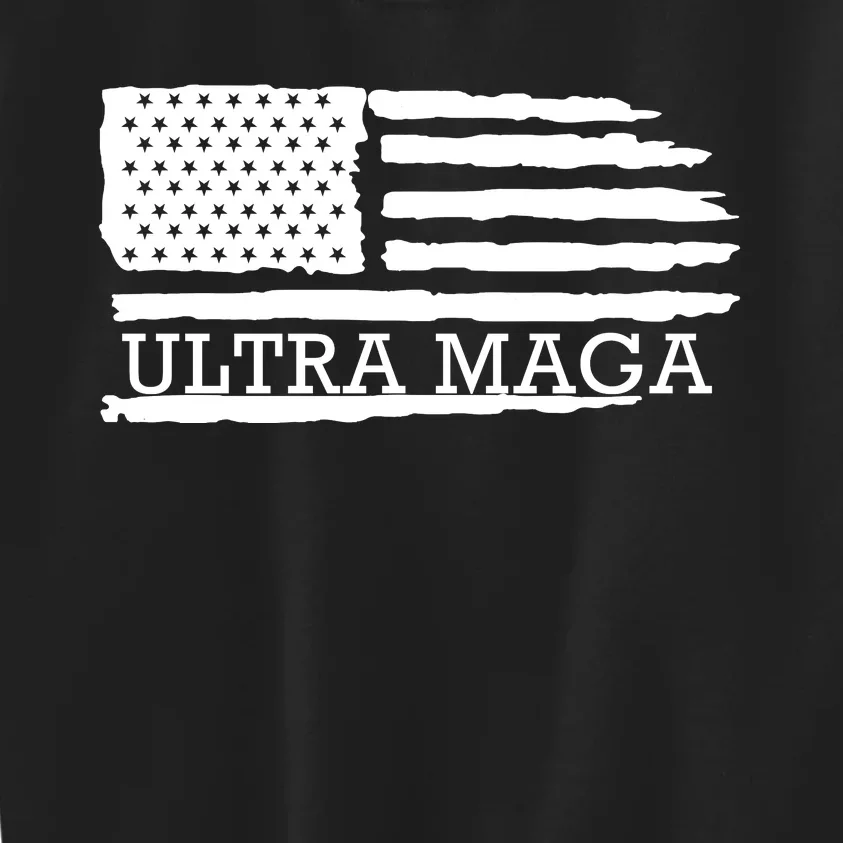 Ultra Maga American Flag Graphic Kids Sweatshirt