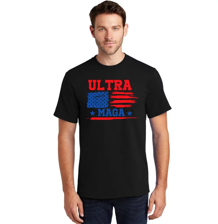 Ultra Maga American Flag Graphic Tall T-Shirt