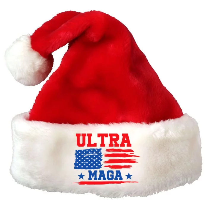 Ultra Maga American Flag Graphic Premium Christmas Santa Hat