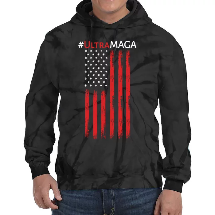 Ultra MAGA American Flag Ultra Maga Usa Flag Tie Dye Hoodie