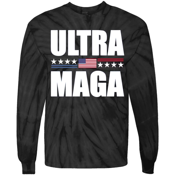 Ultra Maga American Flag Tie-Dye Long Sleeve Shirt